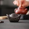 Chinese Zisha Clay Teapot Lid Stand Tray with Dragon Design Vintage Style Creative Tea Ceremony Accessory for Gongfu Tea Brewing