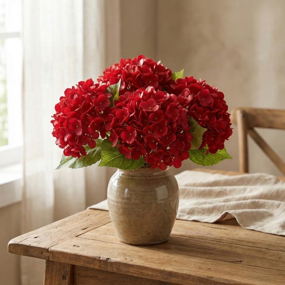Echte Berührung Simulation Bunter Hortensien-Kunstblumenast Muttertagsgeschenk