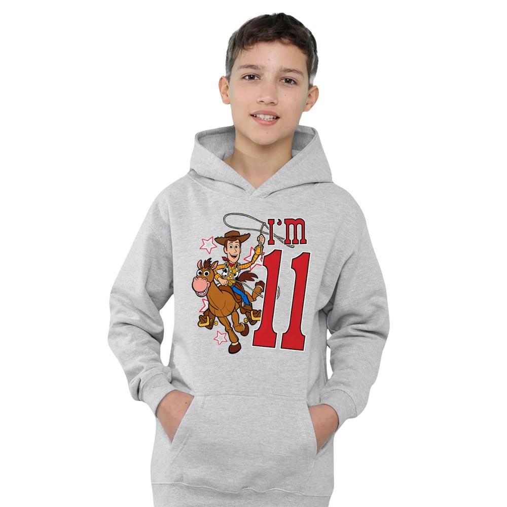 Toy Story Childrens/Kids I´m 11 Woody Heather Birthday Pullover Hoodie