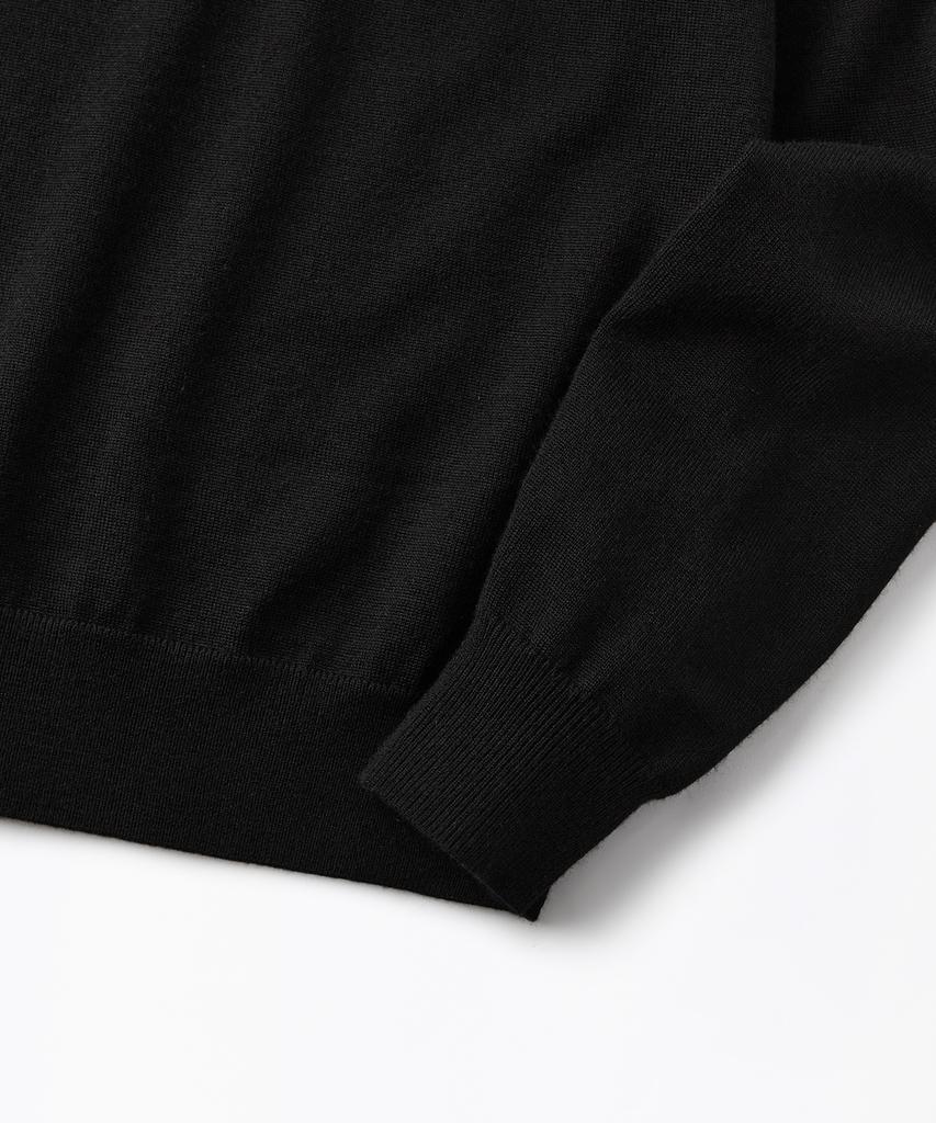 OUTSTANDING Soft Yarn Mock Neck Knit Sweater_Black