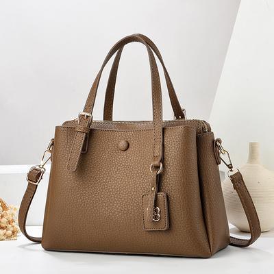 New Trendy Stylish Good Texture Lychee Pattern Women's Commuting Elegant Practical Shoulder Handbag
