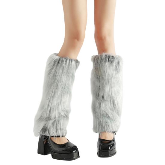 

Женские пушистые гетры из искусственного меха, пушистые чехлы для сапог до колена, теплые меховые гетры для вечеринки, свидания, рождественского костюма