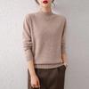 Women's Autumn/Winter Wool Sweater - Half-High Round Neck, Warm Knit Pullover, Ideal Base Layer
