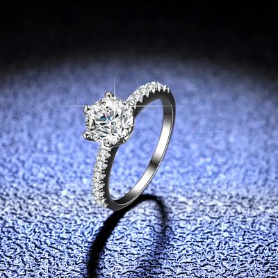 D Farbe Moissanit Ring Damen Sterling Silber 1ct Ehering Vorschlag Diamantring Geschenk für Freundin exquisites Schmuckgeschenk