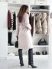 Autumn/Winter Women's Double-Breasted Wool Coat - Simple Fashion Solid Color with Belt