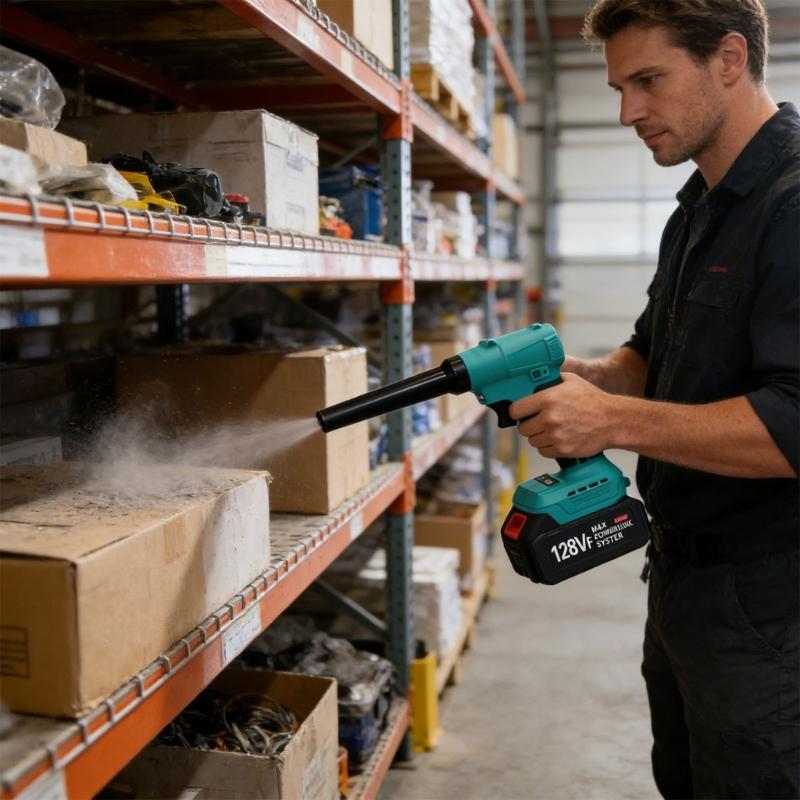 Rechargeable Cordless Leaves Blower Includes 2 Batteries 220V Light Weight Low Noise Handheld Blower for Gardening