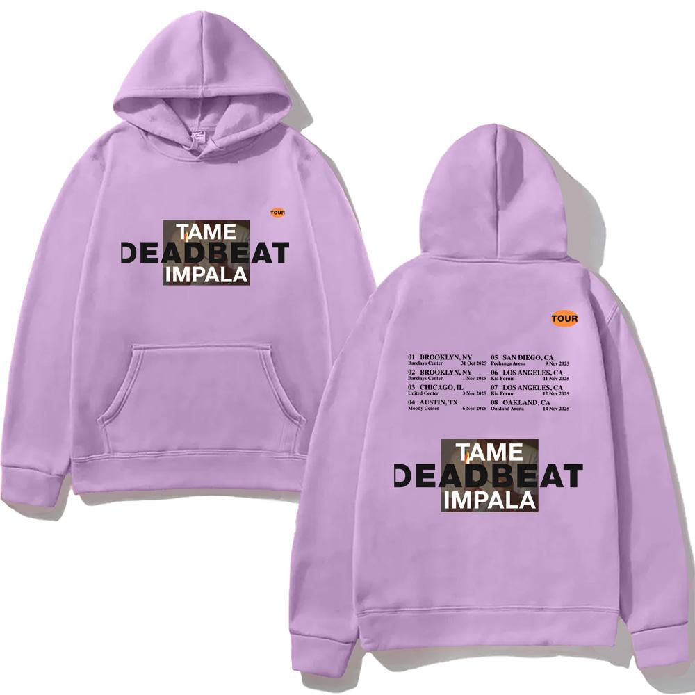 Tame Impala - Deadbeat Tour 2025 Hooded Hip Hop Sweatshirt with Hooded Singer's Same Style Clothes Hooded Fashion High Quality