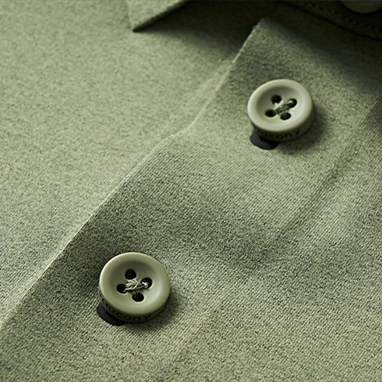 SAUCONY Solid Color Pullover Polo Shirt Men Tops Milk-Army-Green SC2230017C-GE27