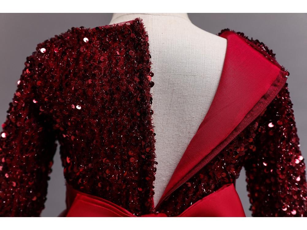 Girls' Sequin Princess Evening Gown for Birthdays and Performances