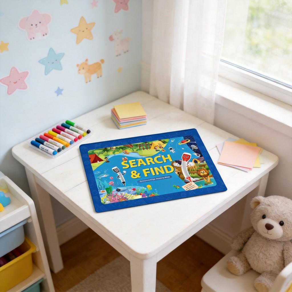 Search And Find Preschool Learning Activity Mat With Reusable Flashcards For Early Education