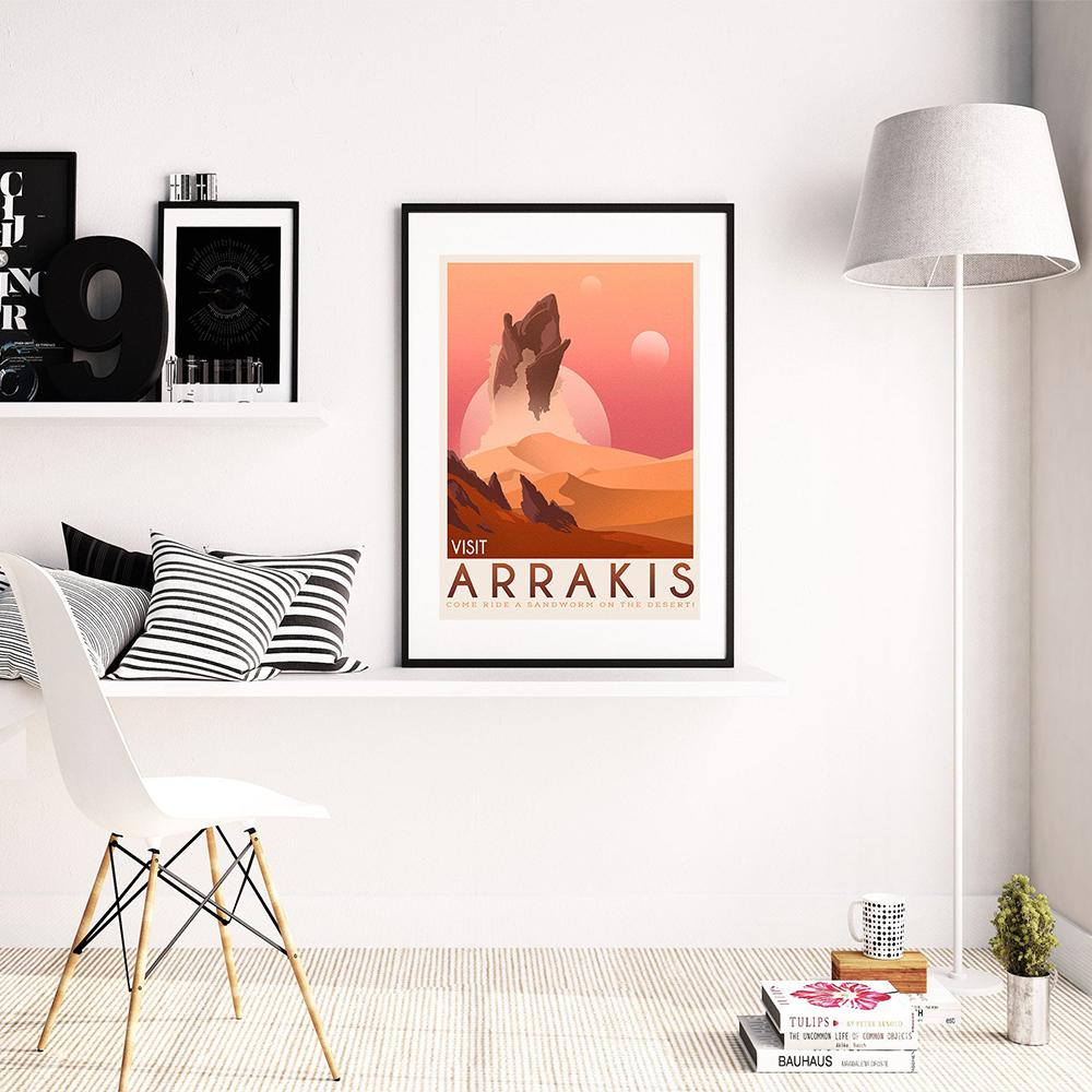 Arakis Dune Poster Retro Travel Canvas Painting Wall Art Picture Science Classic Novel Spices