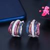 Earrings Three-Color Electroplating Micro-Inlaid Zircon Exaggerated Earrings Ear Buckles