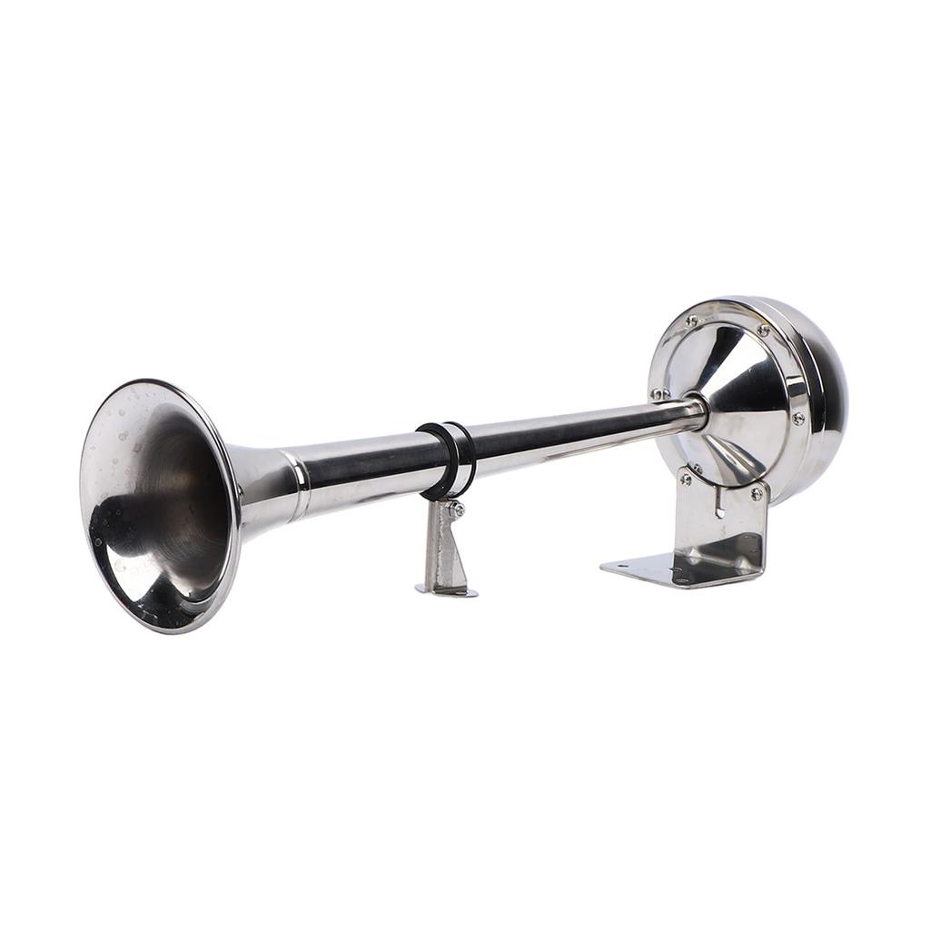 12V Marine Boat Horn 125db Stainless Steel Trumpet Electric Horn for Ship Pickups RV Buses