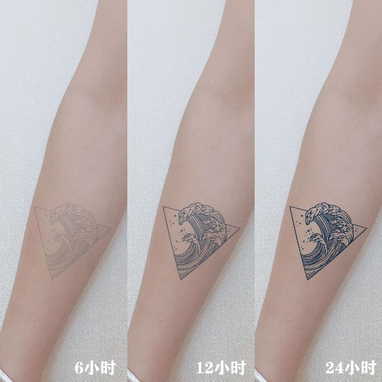 Gradual Change Herbal Fashion Personality Japanese Wave Whale Waterproof Simulation Long Time Does Not Fade Tattoo Sticker