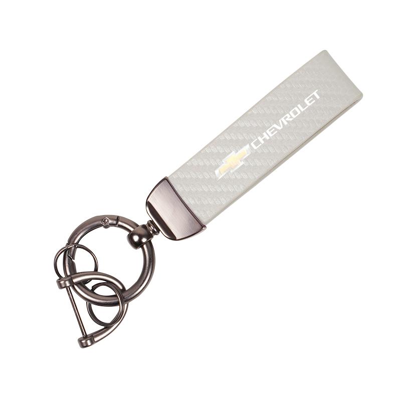 Carbon Fiber Leather Car Key Chain Keyring Keychain Pendant For Chevrolet Captiva Impala Groove Sonic Trax Aveo Matiz Spark Onix