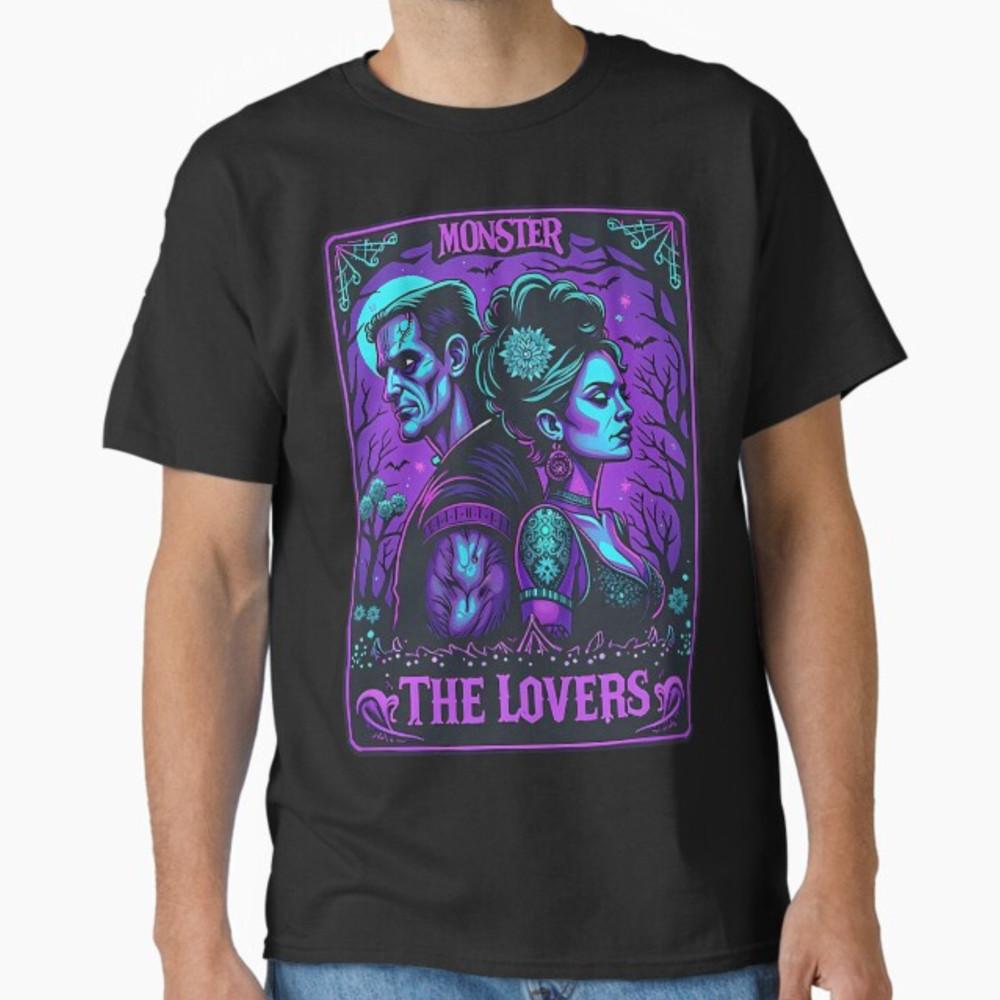 The Monster Frankenstein And Bride The Lovers Tarot Card T-Shirt Unisex T-Shirt XL