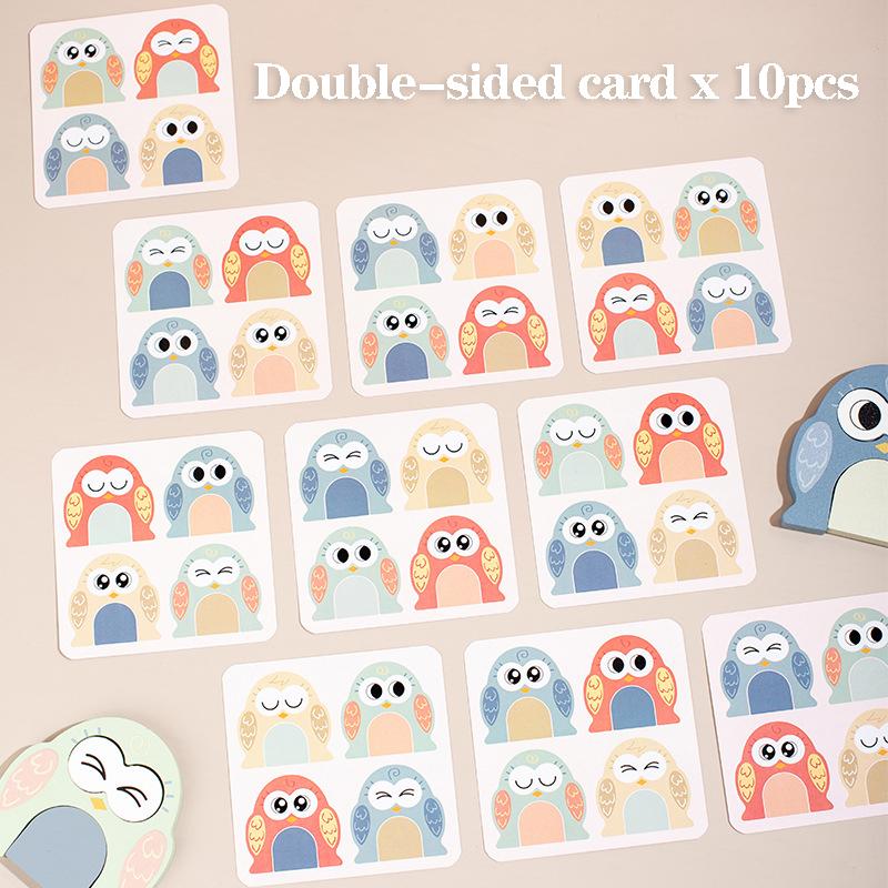 Owl Tangram Montessori Puzzles Toys Face Change Expression Shape Matching Games Intelligence Educational Wooden Toys for Kids