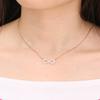 Necklace Hollow Figure 8 Inlaid Rhinestone Pendant Titanium Steel