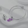 Purple Series Flower Butterfly Charms Dangle Beads Fit Original Bracelet Pendant Copper Diy Jewelry Gift