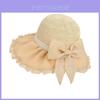 Summer Wide Brim Sun Hat For Women With Foldable Polyester Fabric Beach Vacation Shade