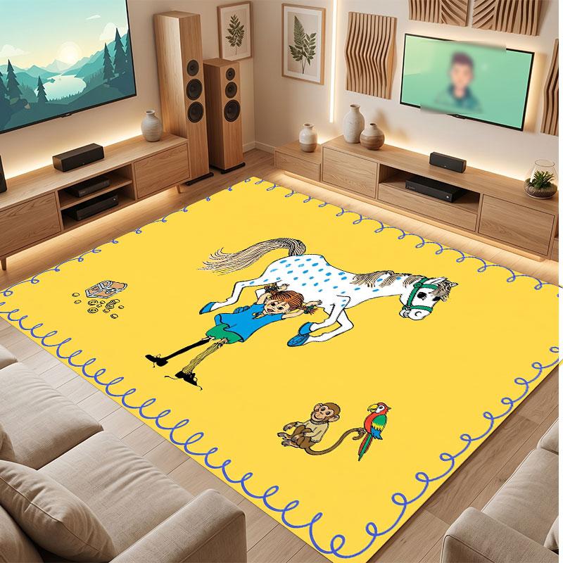 Pippi Longstocking Rug Soft Thick Non Slip Floor Carpet for Bedroom Living Room Home Decor