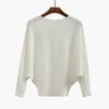 Autumn Batwing Long Sleeve Knitted Sweater Casual Slash Neck Solid Warm Pullover Fashion 18 Colors Loose Jumpers Tops