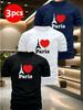 Men's European Size Bird's Eye Knit T-Shirt Set - Plain, Breathable, Quick-Dry, Short Sleeve, Round Neck, 3 Pieces