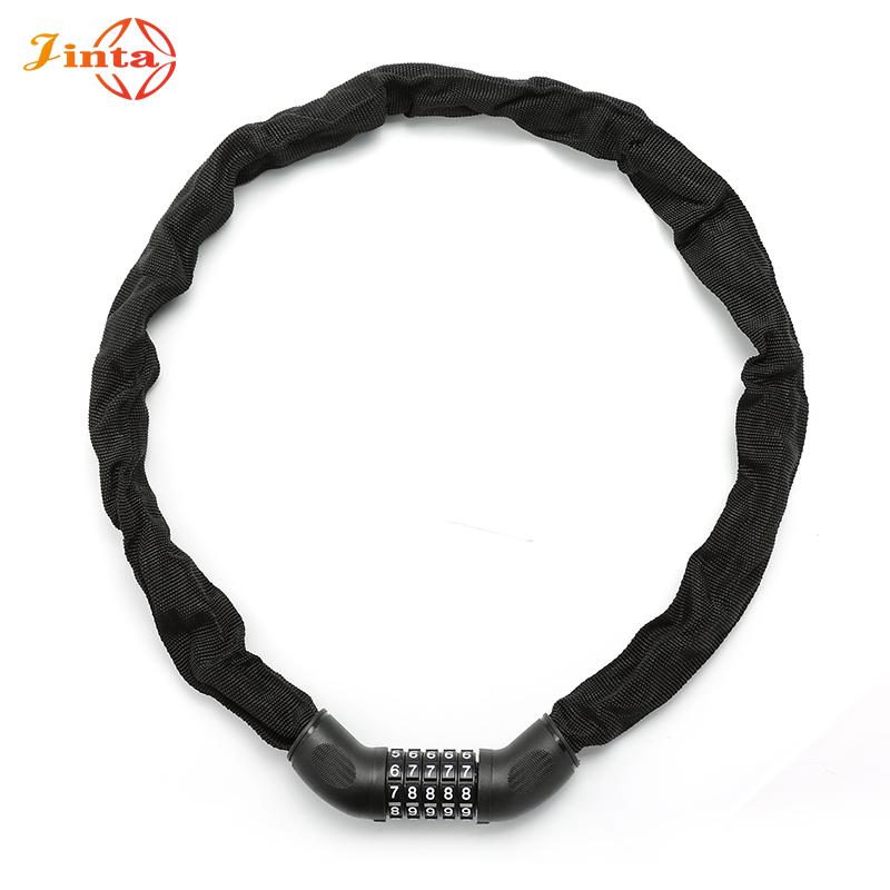 Jinta 4.5mm*1000mm Multipurpose Anti Theft 4 Digit Combination Cable Lock Fabric Wrapped Steel Wire Resettable Password Lock (Black,Combination Lock)