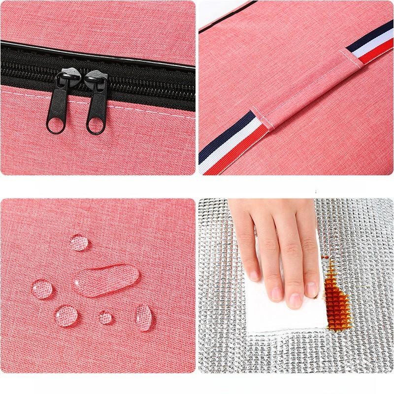 New Student Food Insulated Bag Large Capacity Portable Lunch Insulated Bag Bento Bag Outdoor Portable Waterproof Lunch Box Bag