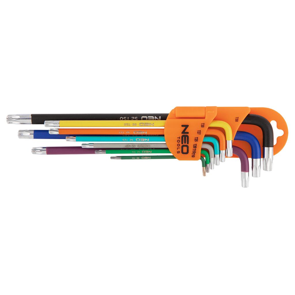 Torx T10-50 Keys, Set Of 9, Colored