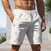 Mens Plus Size Beach Shorts Luxury Glitter Gold Dark Green Swirl Print Casual Drawstring Quick Dry Shorts For Summer Swimming Surfing Beach Holiday