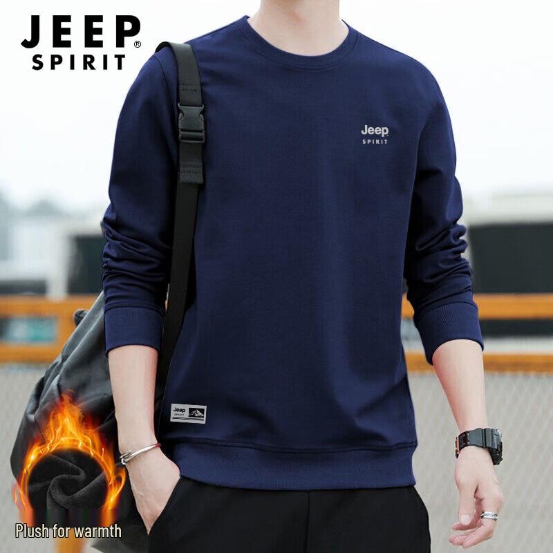 JEEP SPIRIT Men's Round Neck Pullover Sweatshirt