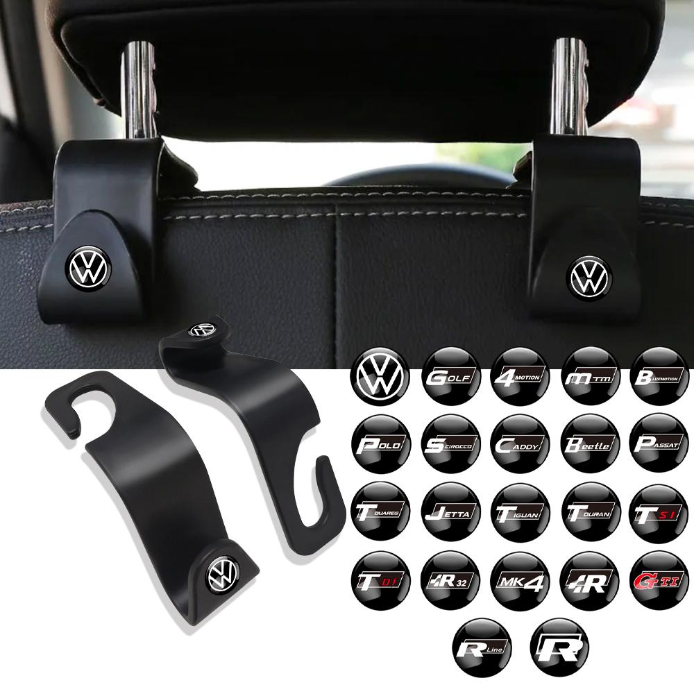 4Pcs Car ABS Back Seat Storage Hook Holder Clips for Volkswagen VW RLine AA20 R32 Blue Motion GTD GTI Passat Polo 4 Motion MTM Caddy