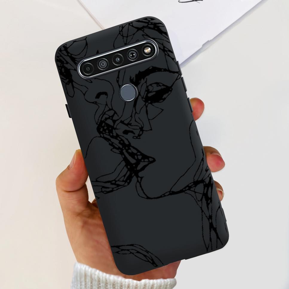 For LG K41S K 41S Case 2020 Black Silicone Cute Fashion Flower Shockproof Bumper For LGK41S LM-K410 Phone Back Cover 6.55" Funda