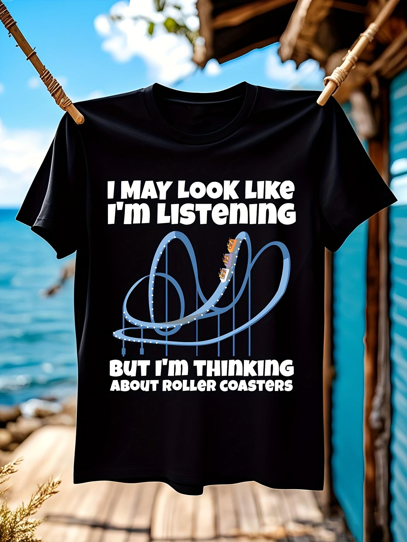 Funny Tshirt Funny Roller Coaster Addiction Tshirt - Blac... S