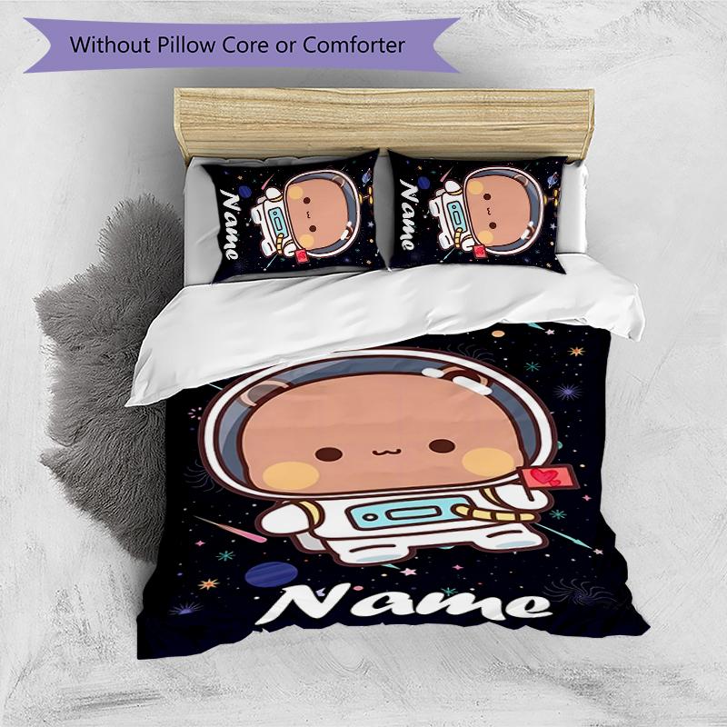 3pcs Custom Name Bubu Dudu Bedding Set Duvet Cover Closure Includes 1 Duvet Cover & 2 Pillowcases for All Seasons Bedroom Decor