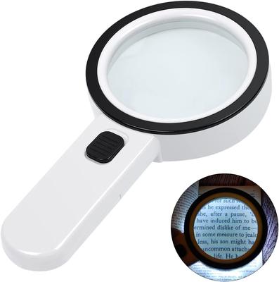 30 Times Hand-held Magnifying Glass with LED Light High Definition High Times Children Elderly Students with Books Elderly Reading
