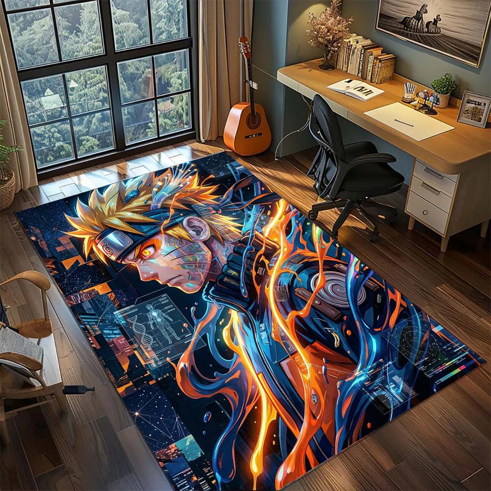 Nine-Tails Fox Kurama Rug Carpet Non Slip Washable Floor Mat Large Area Rugs for Gamer Room