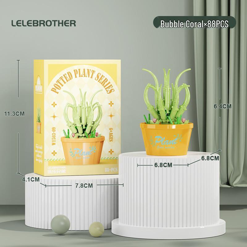 Preserved Flower Bonsai & Rose Succulent Building Blocks - Compatible with LEGO