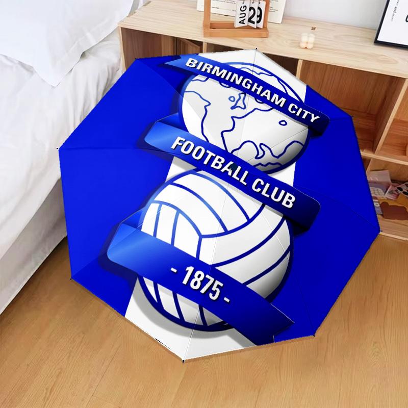 1PC Birming-ham Football Club Printed Umbrella Folding umbrella, automatic umbrella 8-Frame for Travel, camping Fan gifts Christmas Gifts