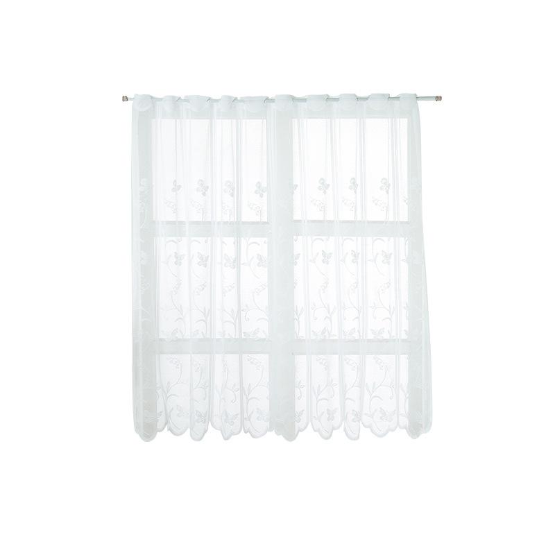 Gauze Curtain Fine Woven Gauze Curtain White Through Rod Short Curtain Kitchen Curtain Japanese Short Curtain