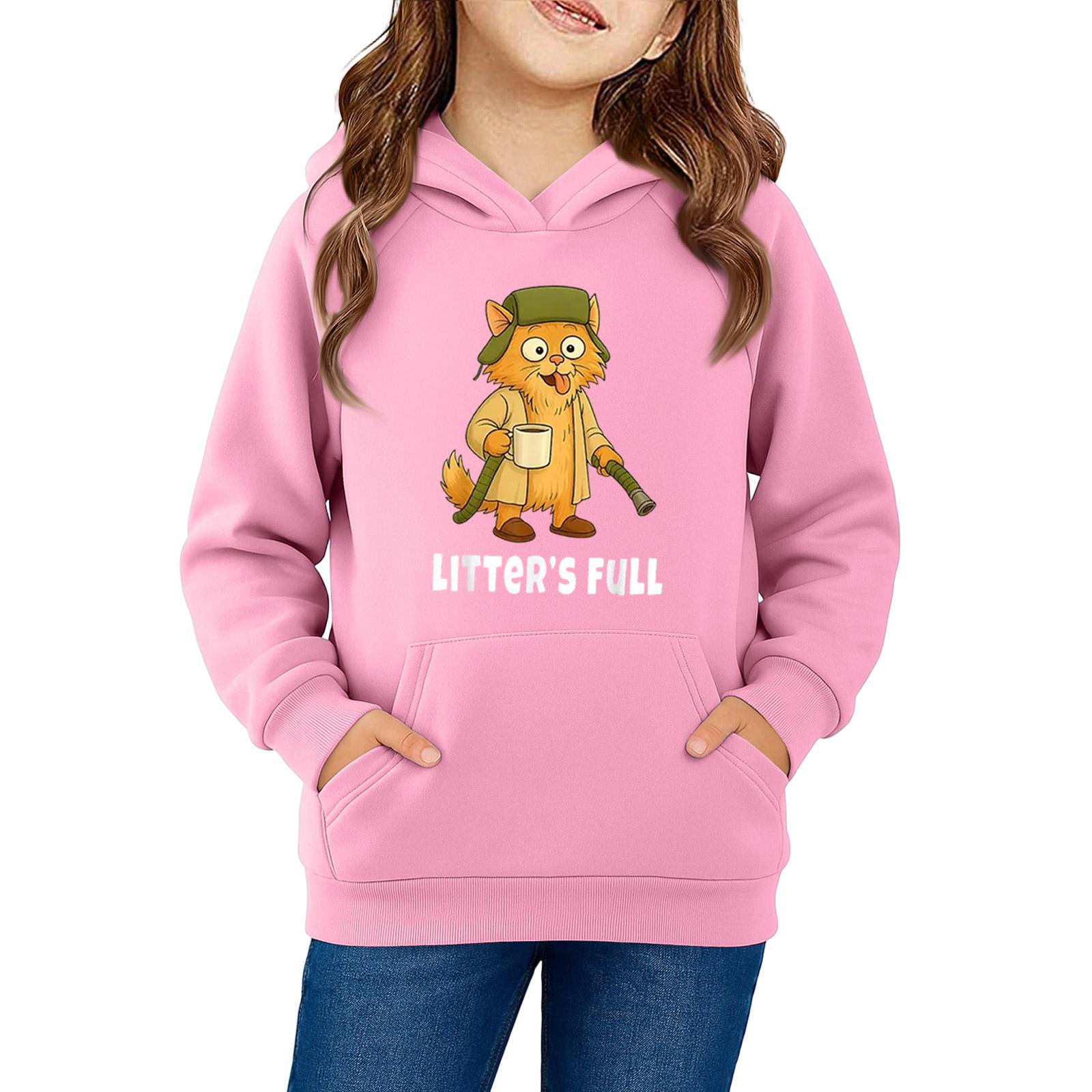 

Sweatshirts For Teen Girls Hoodies Long Sleeve Drawstring Pullover Cute Oversized Hoodie 130 рожевий