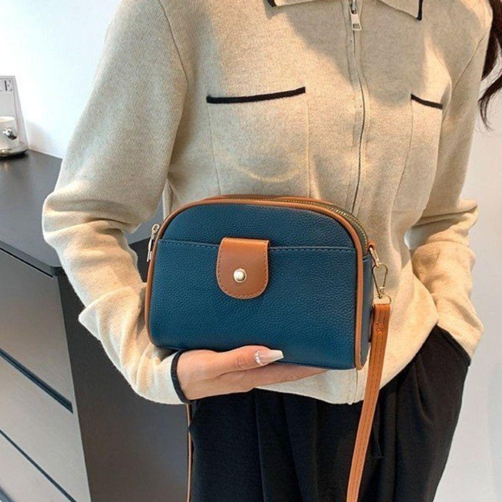 PU Leather Niche Shoulder Bag Solid Color Simple Square Bag Fashion Small Crossbody Bag  Outdoor