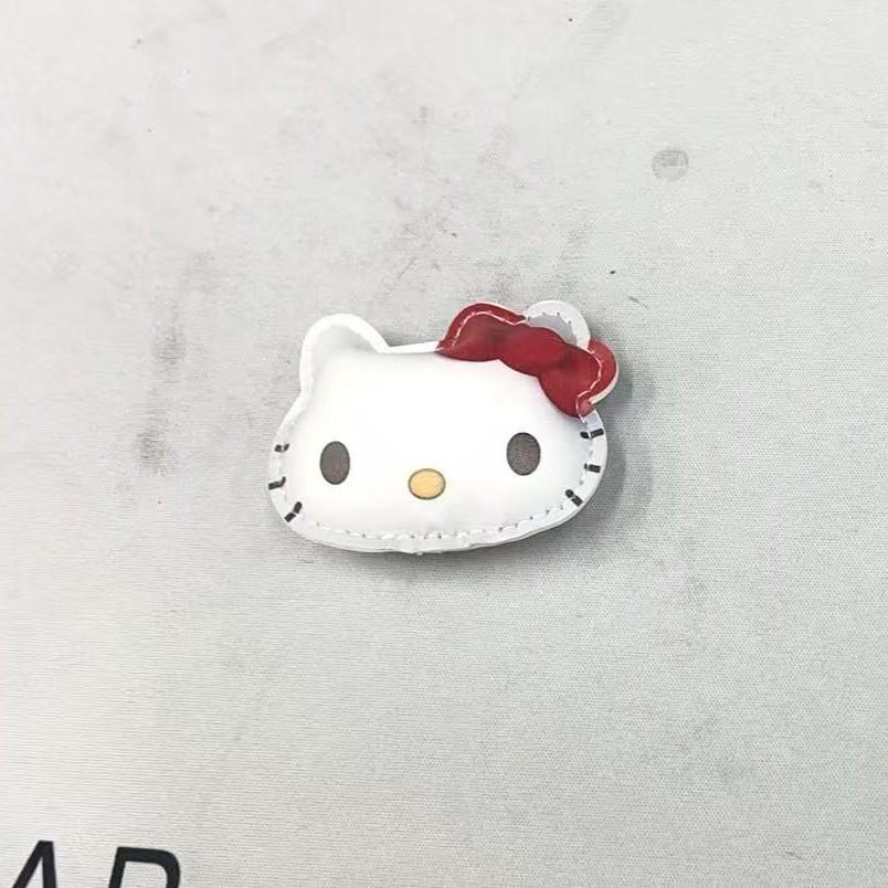 Cartoon Leather Keychain - KT Cat Charm for Backpack, Bag, or Car