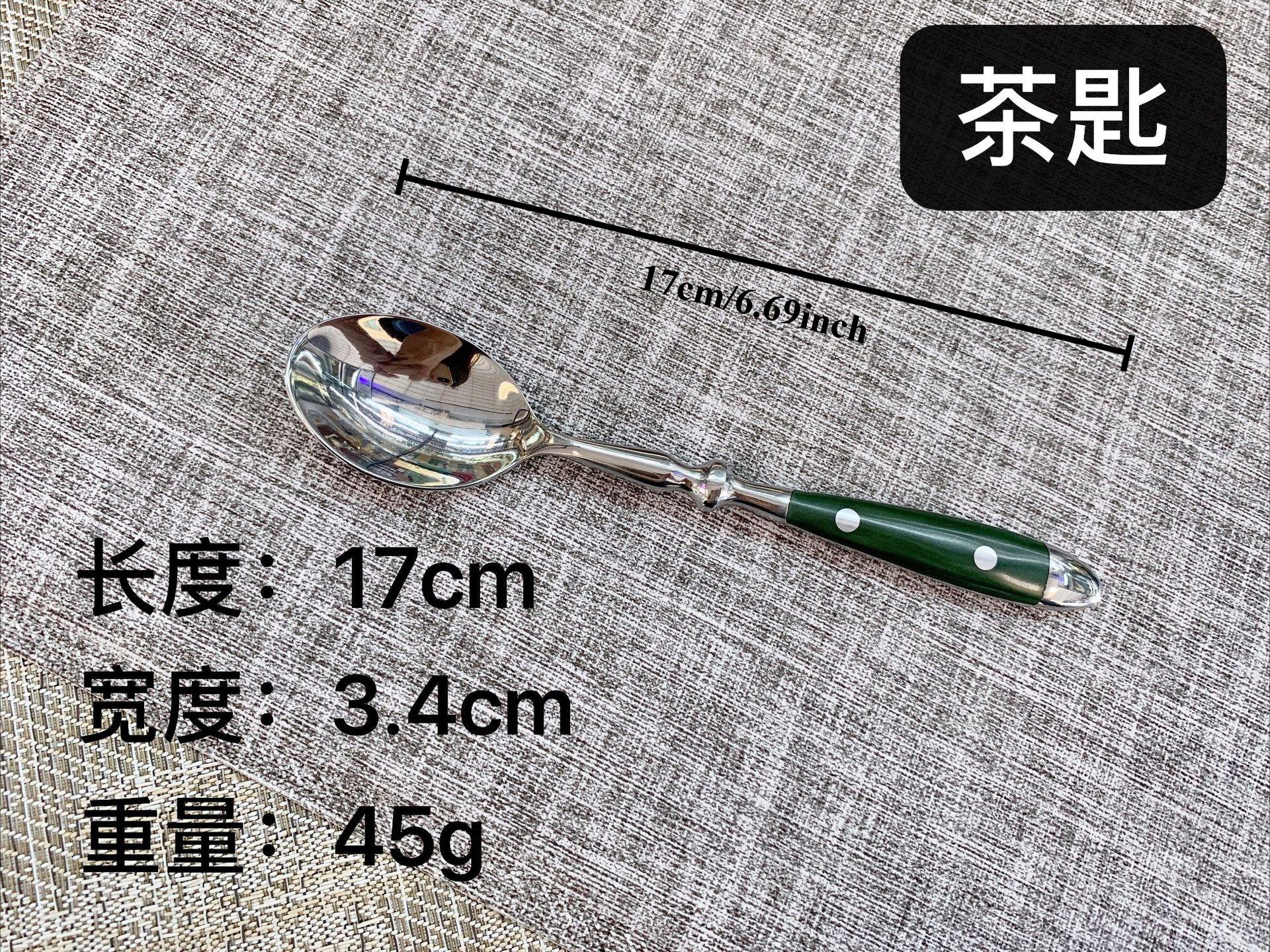 

304 stainless steel Western tableware with two nails, knives, forks, spoons, wooden handles, knives, forks, spoons, 5-piece set