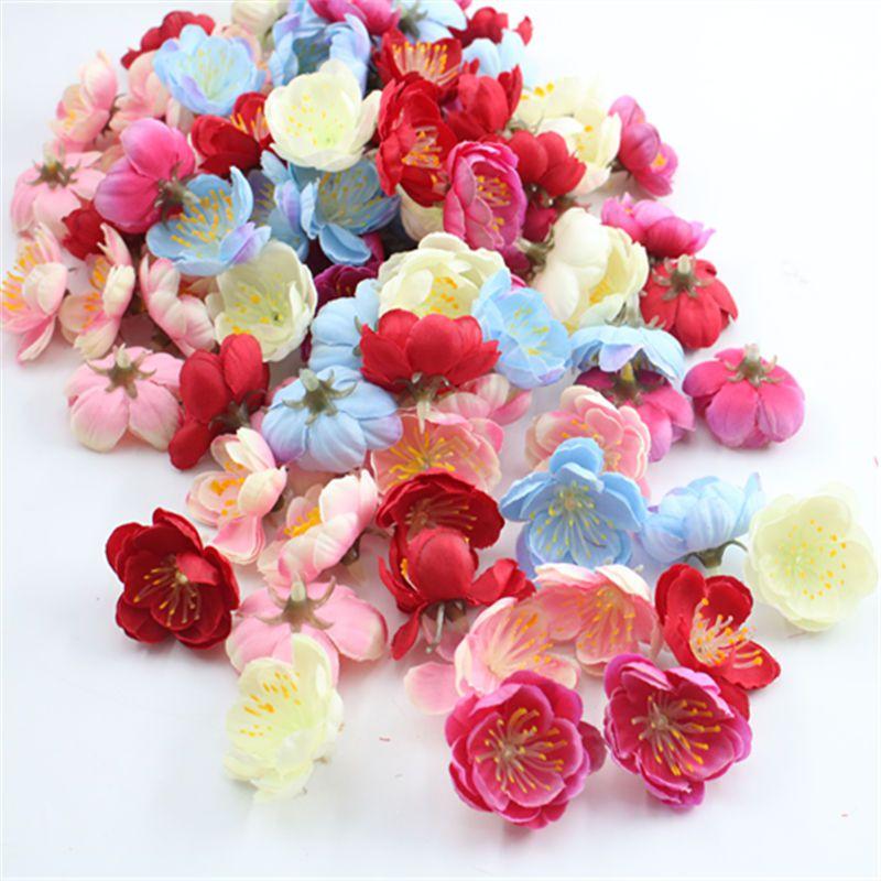 Artificial Flower Sakura Plum Blossom Wedding Outdoor Garden Wall Home Room Vase Wreath Diy Festival Gift Candy Box Accessories