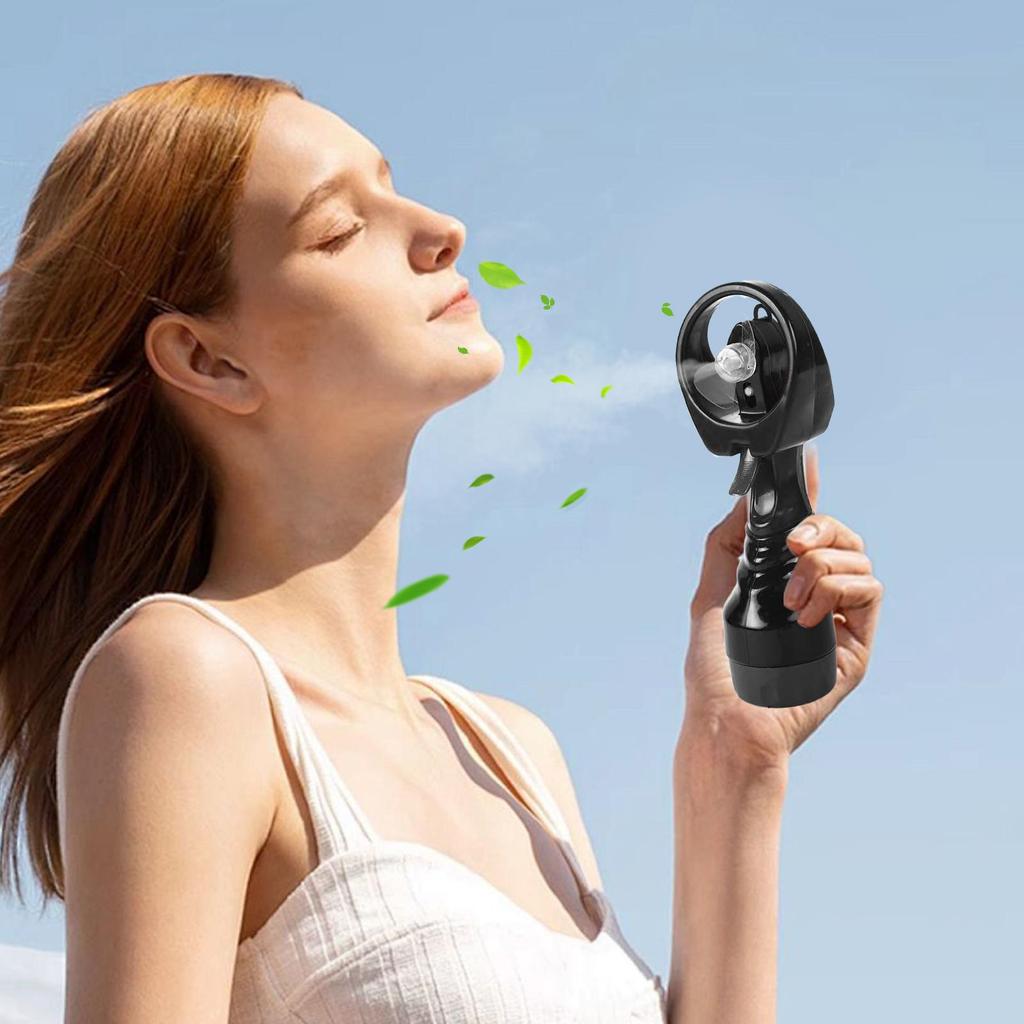 Portable Hand Held Battery Power Fan Air Water Mist Bottle Cooling Spray Office Desk Air Misting Spray Fan