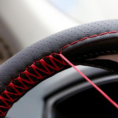 1PC Per opel astra h Funda volante Copertura sul volante Pelle artificiale Copriauto Grigio Nero Con Aghi Filo