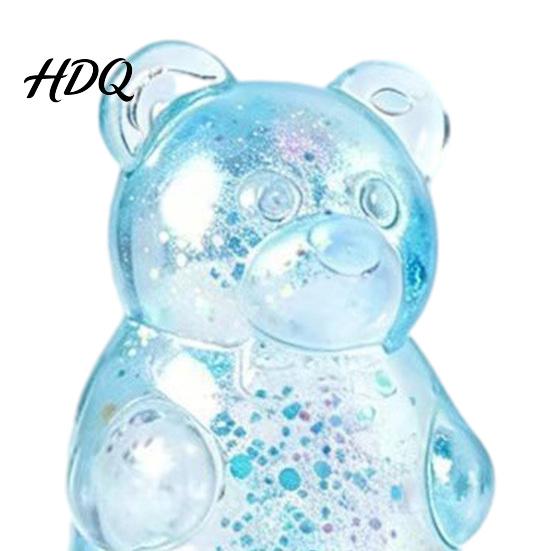 Stress Relief Gadget Mini Clear Bear Squeeze Toy, Sitting Sensory Desk Toy Soft Stretchy Sugar Ball Fidget Party Favors Kids