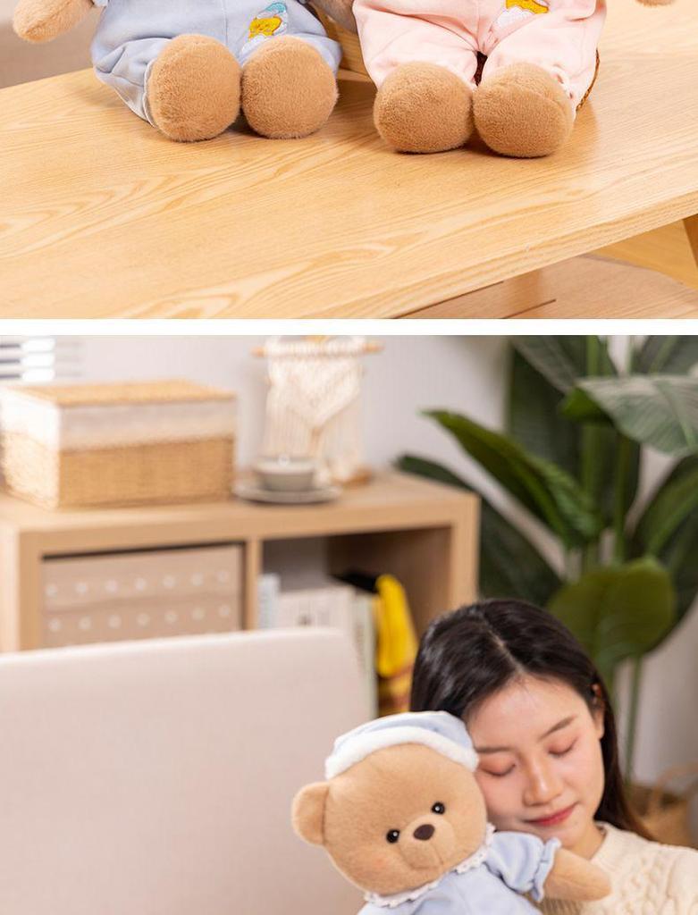 Goodnight Teddy Bear Plush Doll - Sleepwear Companion for Girls, Birthday & Wedding Gift